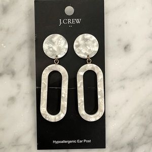 J. Crew white tortoise statement earrings